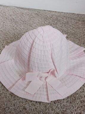 Toddler Girl Sun Hat With Chin Strap 50+SPF Protective Pink 3T - 5T
